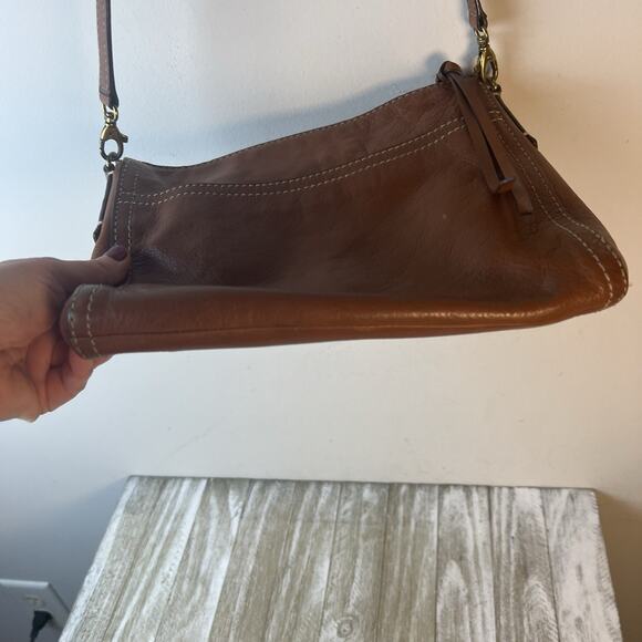 FOSSIL Women's Emma East West Leather Crossbody Cross Body Bag Baguette 10”x8” - Picture 9 of 14